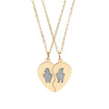 Break Apart Heart Necklace Set (Engraving)