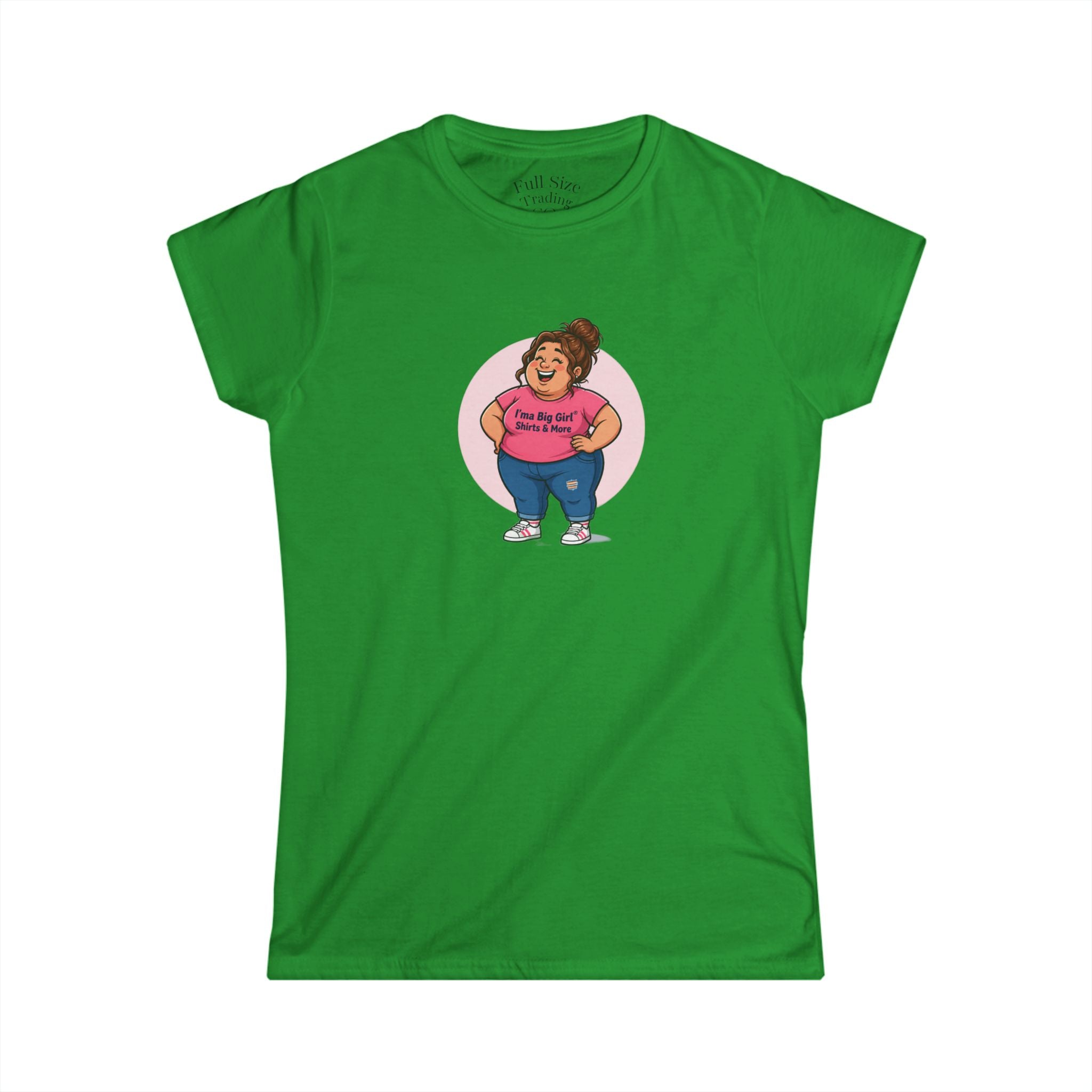 Women's Tee — Cute Plus-Size Character 'Love My Curves' Graphic Shirt
